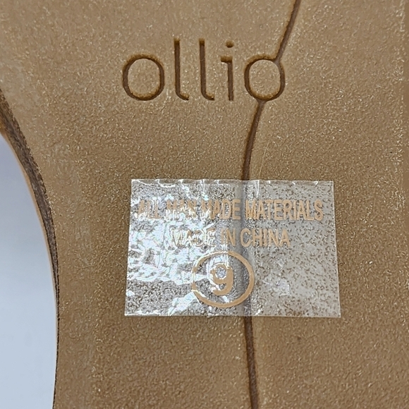 Ollio Women's Two Tone Cross Straps Ankle Buckled Flat Sandals - 9 - Picture 8 of 8